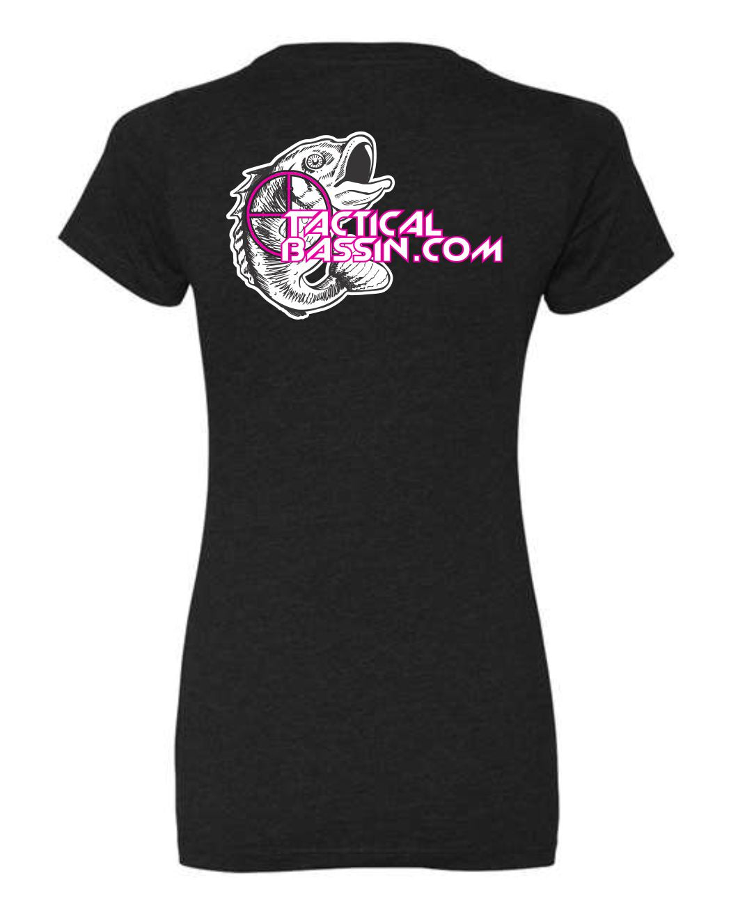 Tactical Bassin' Women's Black/Pink T-Shirt