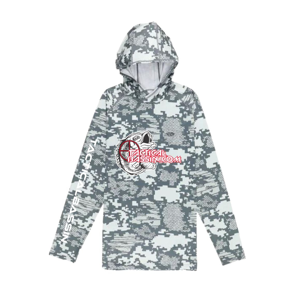 Tactical Bassin' Digital Camo Hooded LS Performance Shirt